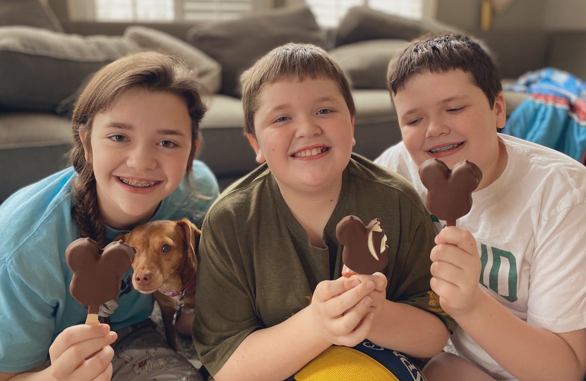 JKMurf's tweet photo. #MurphyDiaries Continuing our “pretending to be at Disney for spring break” trend. Good purchase, @patmurfw 🍦#CoronaHomeStayDay18 #HazelIsSneaky #Family #SpringBreak2K20 https://t.co/nFU3lRoUEj