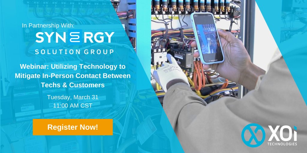 XOiTechnologies's tweet photo. Join @Aaron_Salow and @tweetsbysynergy tomorrow at 11 AM CST for a webinar to discuss how to use technology to help you and your team navigate the #COVID19 pandemic. Register today! https://t.co/L0NpPX0mpM #HVAC #fieldservice #skilledtrades https://t.co/0wMYRL5c59