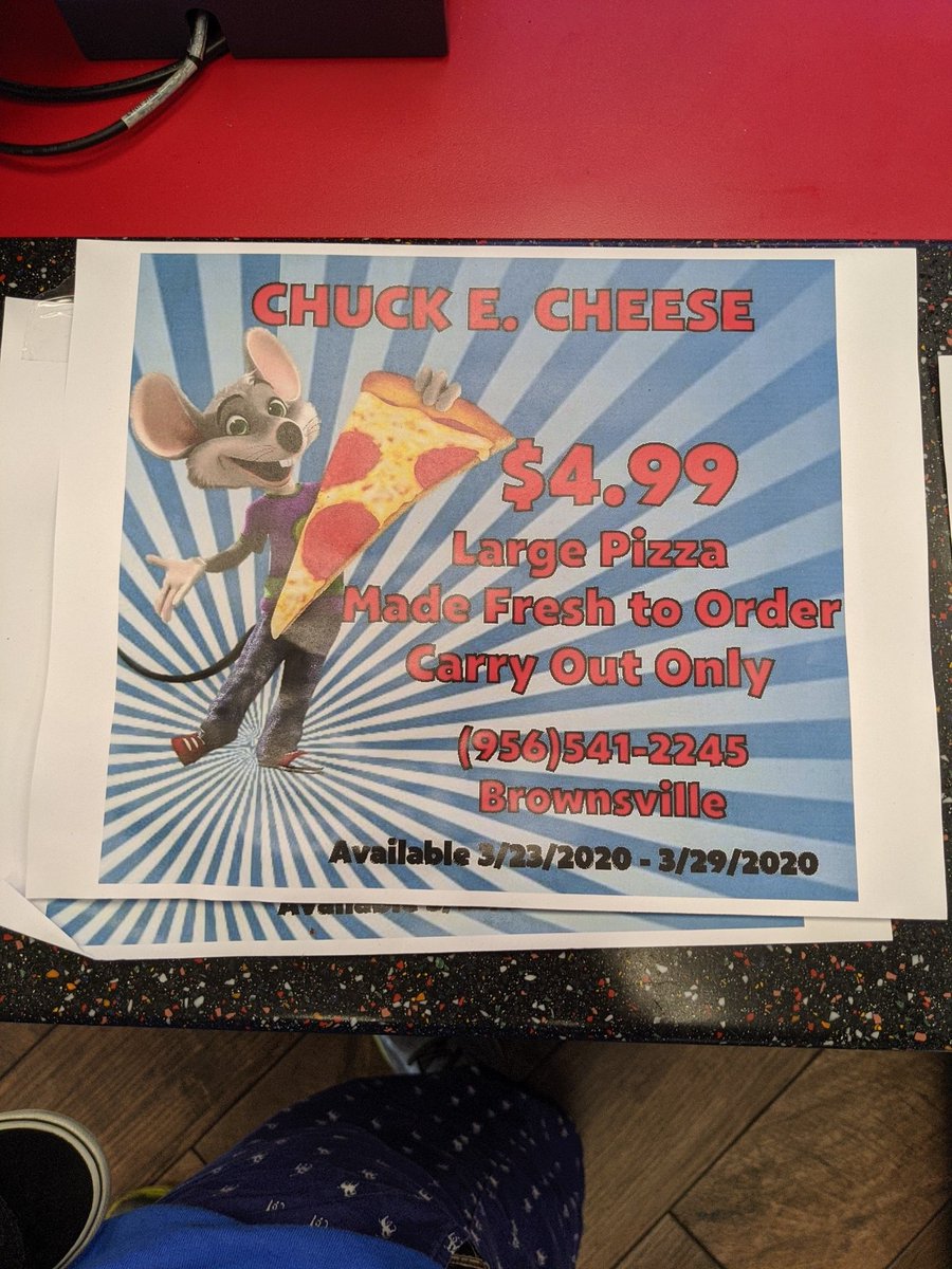 elliottquezada's tweet photo. Chuck E. Cheese deals! https://t.co/TpnmiMPbks