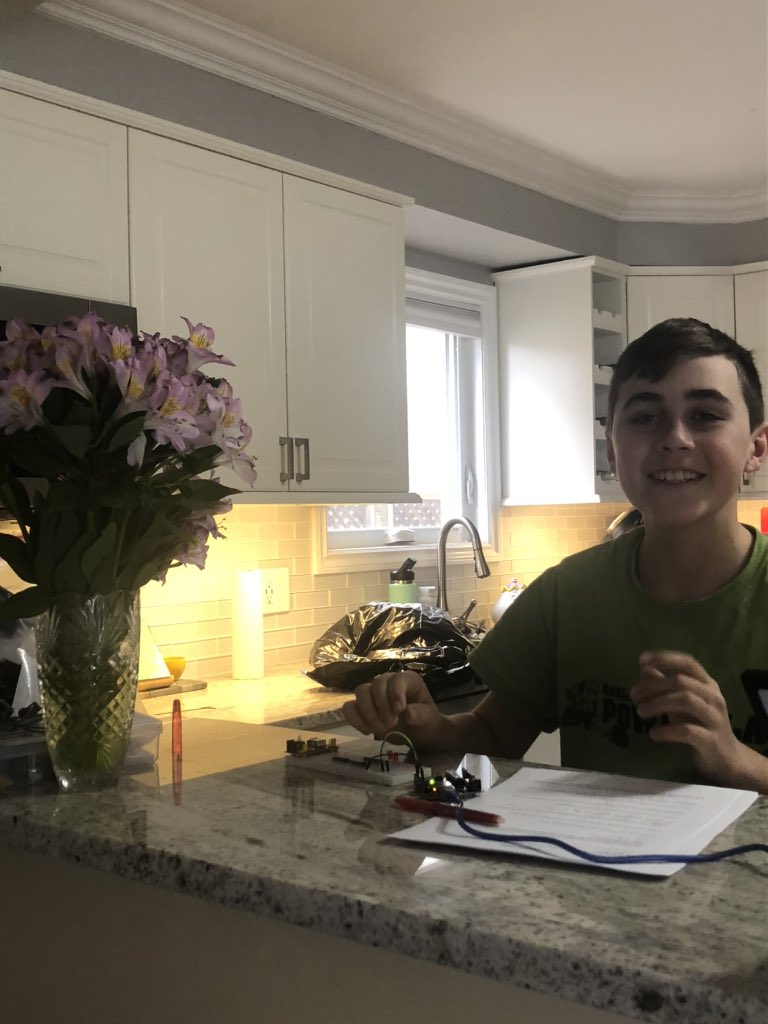 Today Cole started “Baseball School”. Math questions sent by the coach based on the Grade 6 curriculum. Lots of fun. <a href="/StTimothyHCDSB/">St.Timothy</a> #togetheraparthcdsb