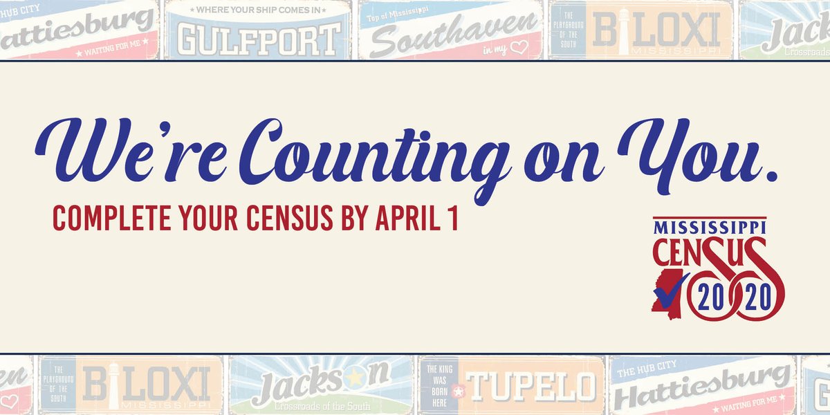 #OleMiss Students: 

It's census time! We recognize that everyone is facing challenges with COVID-19 and may be at home, but if you usually spend your time on or near campus, you should be counted as part of Mississippi and the Ole Miss community. 

Info – rebs.us/kcdn30qtUjZ