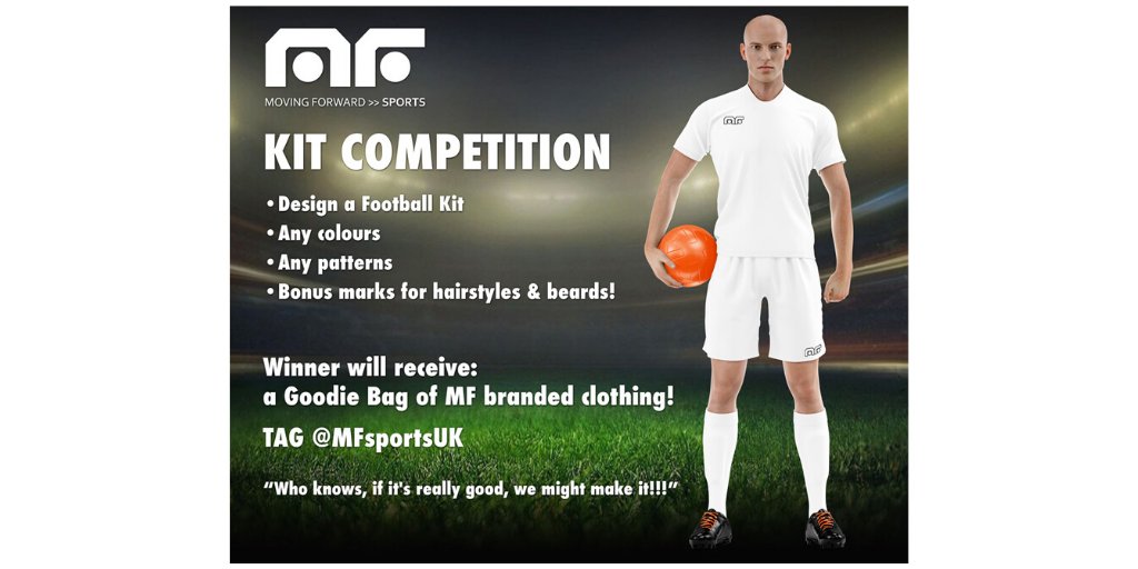MFsportsUK's tweet photo. Time for a bit of fun to pass the time! Launching the latest addition of our Design A Kit Competition!
What will your inspiration be? Simple and classic, or wacky and random colour combinations?
Click on the link to download your kit template:
https://t.co/WRlz8svQRe https://t.co/7lb23plJjp