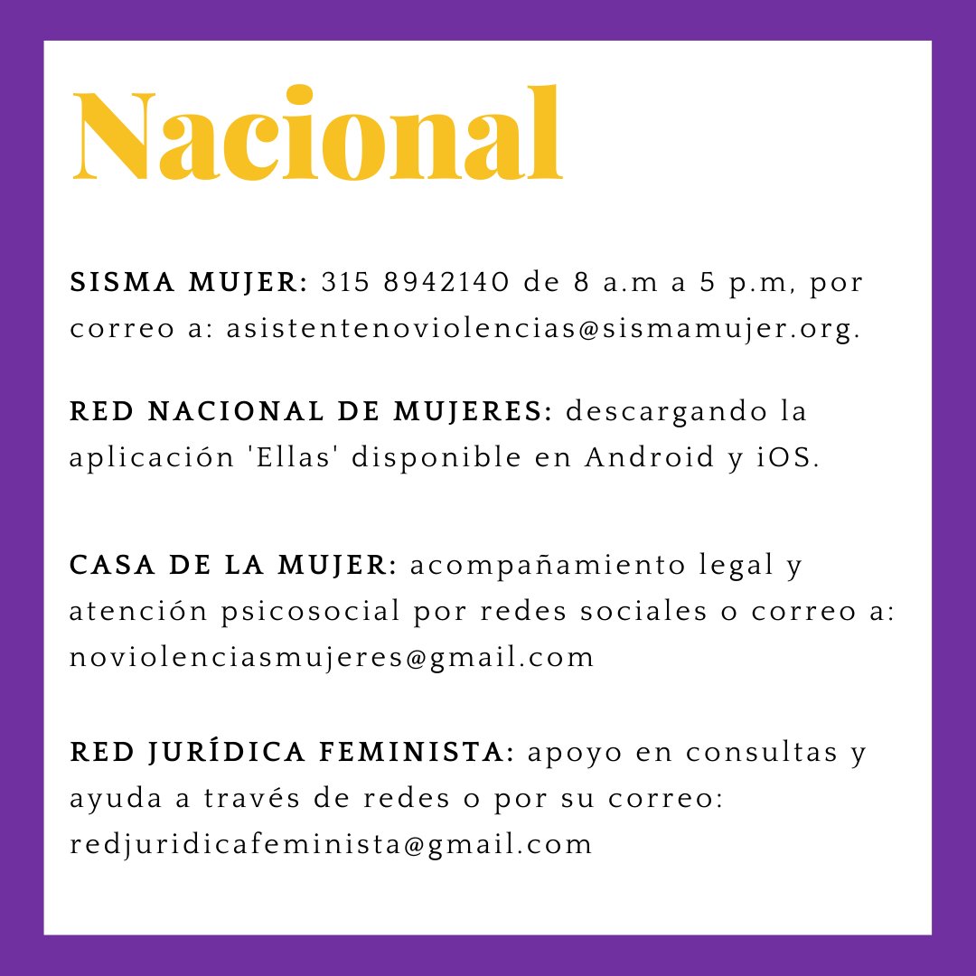sietepolas's tweet photo. Compartimos algunas organizaciones de la sociedad civil que están proveyendo ayuda en casos de violencia hacia mujeres. Estas organizaciones tienen cobertura nacional y algunas regional. Ver fotos 👇 https://t.co/YDZIc5vWtI