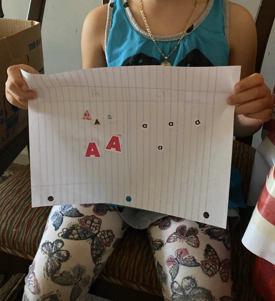 Kiara can find the letter Aa in newspapers, ads &amp; magazines. <a href="/APS_EarlyChild/">APS Office of Early Childhood</a> @KeySchoolAPS