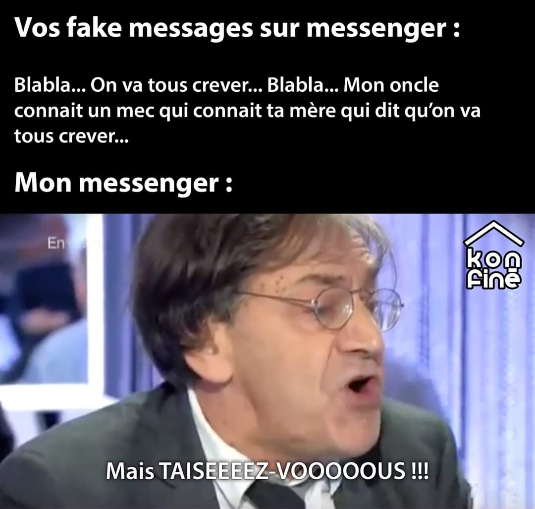 fini_kon's tweet photo. Messenger en PLS depuis 15 jours😱

#konfiné #confinement #confinementcreatif #COVID19 #coronavirus #jesuischezmoi #chloroquine #coronavirusmemes #humour #humourdemerde #humourdemerdequinefaitrirequemoimaisjassume #memefr #meme #memes😂 #memes #confinementchallenge #france https://t.co/xci2bwkS7U