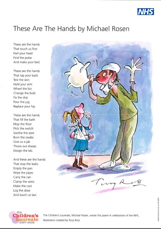 These Are The Hands 
by <a href="/MichaelRosenYes/">Michael Rosen 💙💙🎓🎓 NICE 爷爷</a> &amp; Tony Ross

#MichaelRosen ❤
#NHSheroes 💙