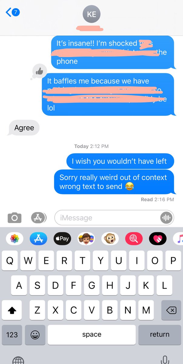 samcella's tweet photo. Was texting my boss ab a conference call at the same time I was texting someone else and u betcha I just clicked and responded to the WRONG PERSON. It was read w no response back.. So no. I will not be coming back to work when the quarantine is over. Here’s my 2 weeks. https://t.co/zCJNcrRWLA