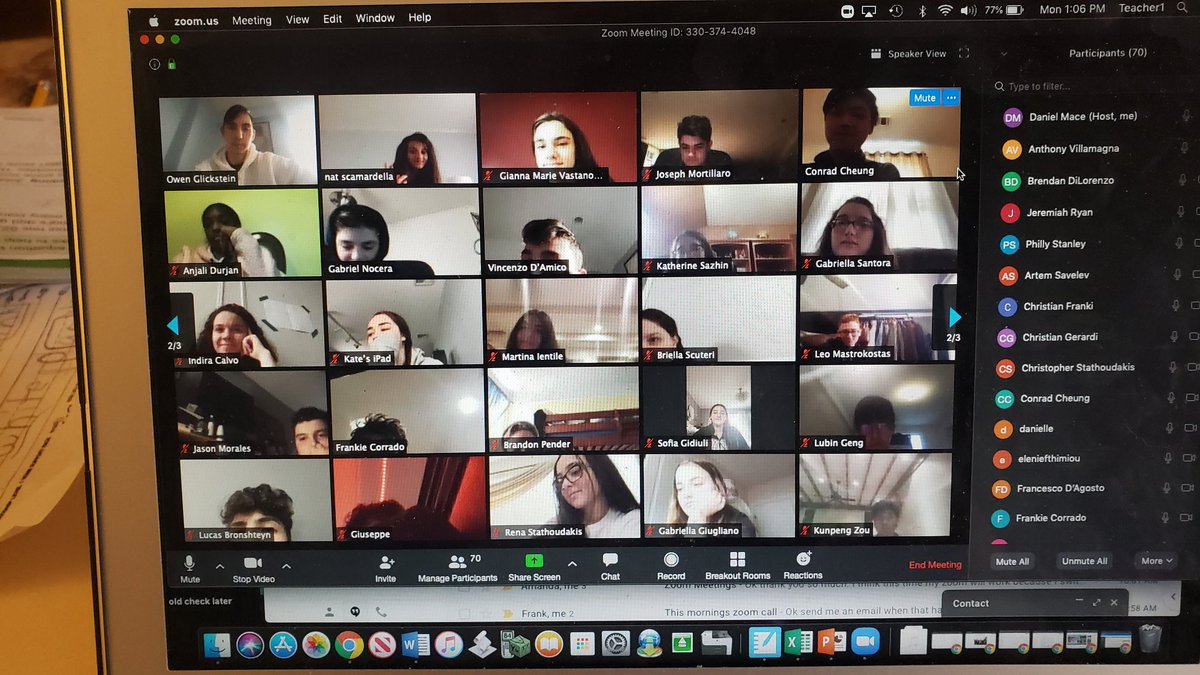 MrMaceXHS's tweet photo. What a Zoom session? We had 77 sophomores reviewing an inquiry based chemistry lab.  Very exciting stuff. https://t.co/I8xsfBaswW