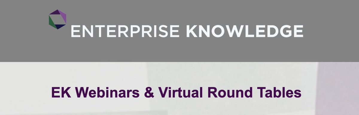 EKConsulting's tweet photo. Over the next six weeks EK will be delivering a series of new thought leadership webinars covering KM, search, AI, and remote work - - - view the details and register at the link
- https://t.co/L8A1rQi1s0 #knowledgemanagement #knowledgegraph https://t.co/jG8BvdHuel