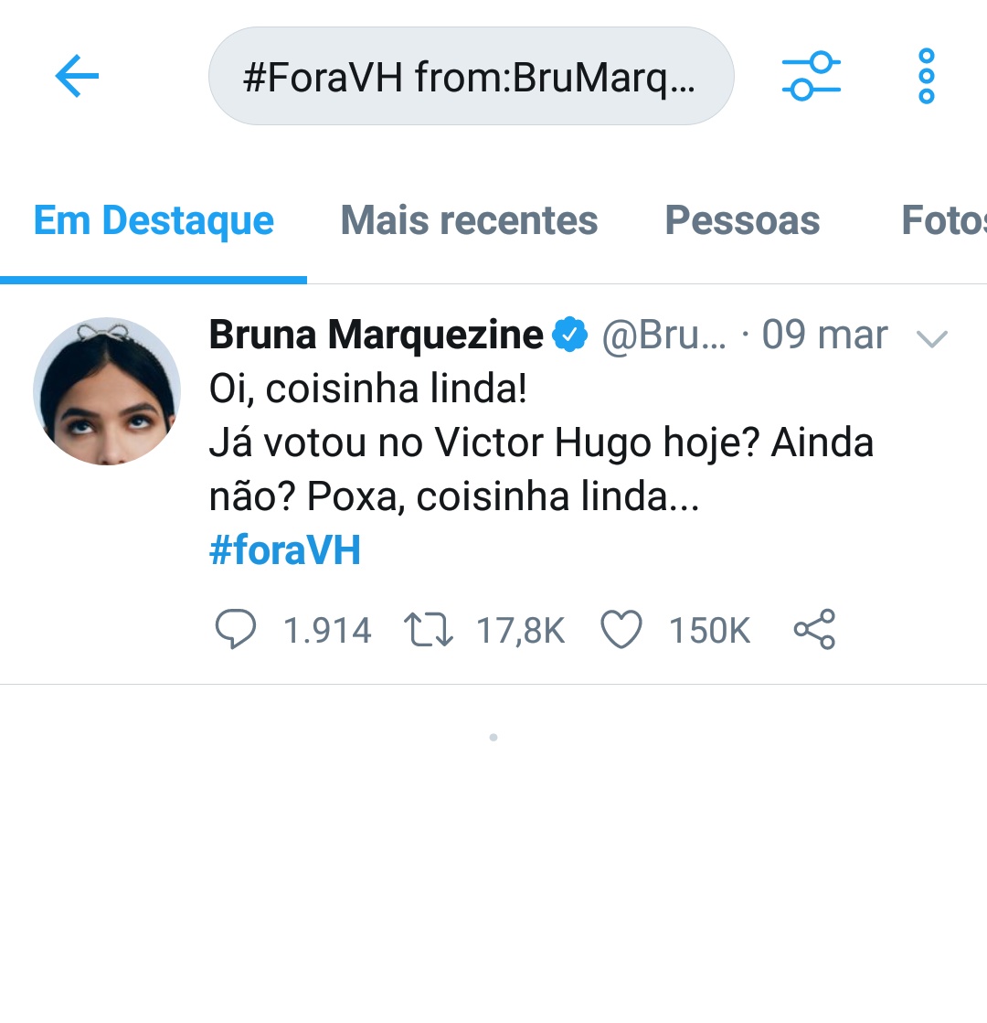 luananichole's tweet photo. @sfcbeatrizs DESCANSA
A única vez que ela puxou hashtag foi #ForaVH porque a Manu tava no paredão https://t.co/uJnIbK09AU