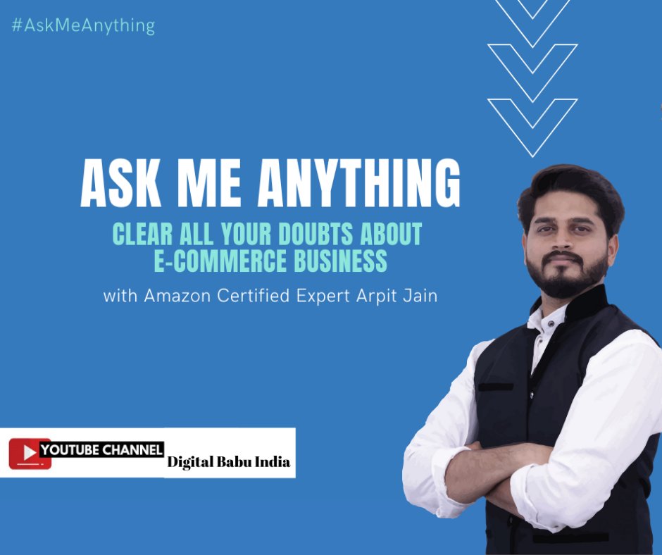 👉Ask Me Anything with Arpit Jain

✍️Clear all your doubts about E-Commerce Business 💰

30 min.🕙 Consultation by Amazon Certified Expert worth Rs. 999/- for Free 💫

Call us at📞 +91-7225804789

👉Learn E-Commerce Selling for Free here: bit.ly/ecomtraining21