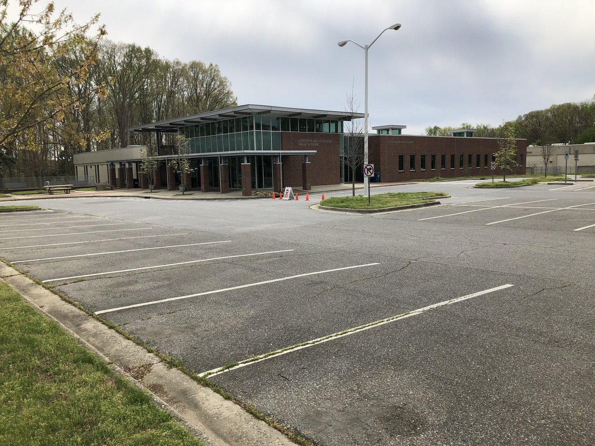 JoshAllenNC's tweet photo. Today began a new way of life for @GEarlyCollege as all HS instruction moved 100% online. 

There may be no cars in our parking lot or Ss in our building, but our #Spartans have had a great day of digital learning &amp; will continue to thrive w/ their Ts help!

#GECRocks #COVIDー19 https://t.co/9LNOlc1tei