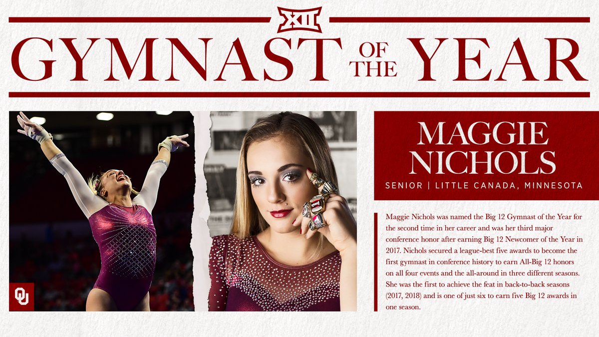 OU_WGymnastics's tweet photo. ℕ𝕠 𝕕𝕠𝕦𝕓𝕥 𝕒𝕓𝕠𝕦𝕥 𝕚𝕥.

For the second time, @MagsGotSwag12 is your @Big12Conference Gymnast of the Year! https://t.co/Z6J9Phbjbk