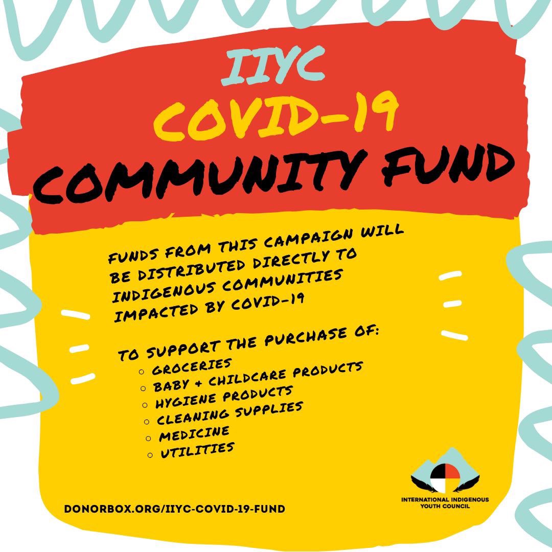 IIYCfamily's tweet photo. The #IIYC is raising funds to support #Indigenous communities impacted by #Covid_19, esp those living on reservations & rural communities. Funds from this campaign will be distributed directly to individuals & families impacted.
https://t.co/jgKyxvuFtE
#Native #Covid19Fund https://t.co/4E8pLXfSDh