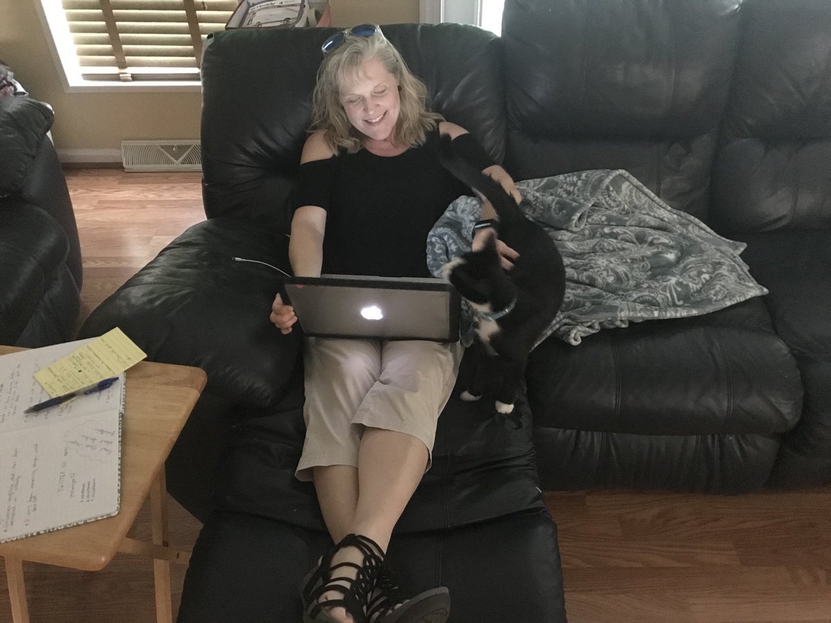 ChristaDMorgan's tweet photo. Gracie is my sweet ‘At Home’ assistant. #shsathome #VCEatHome #ccsathome https://t.co/gzt1QTrSAB