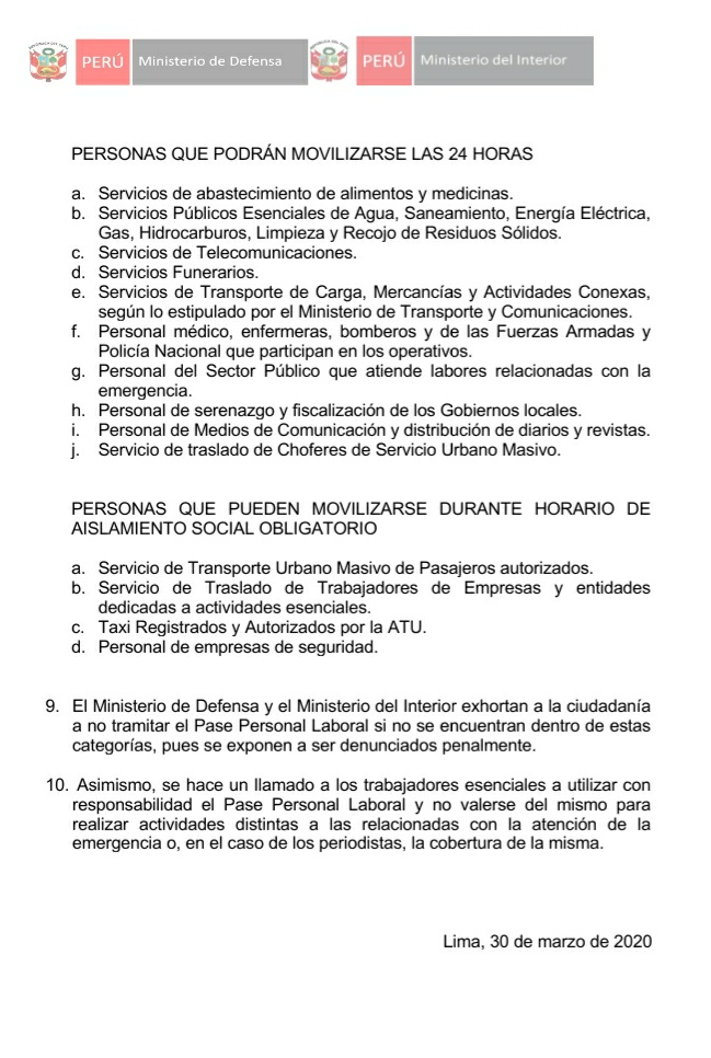 MininterPeru's tweet photo. [Comunicado conjunto @MininterPeru - @MindefPeru] El 1 de abril entra en vigencia nuevo Pase Personal Laboral para trabajadores esenciales que deban movilizarse. Más información aquí ➡️ https://t.co/XPQlvFXR2P https://t.co/yRO1dSLCJX