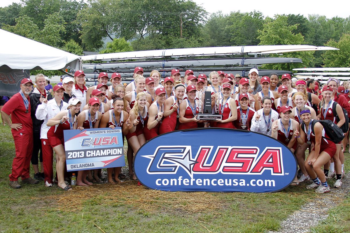 OU_Rowing's tweet photo. 𝙍𝙚𝙛𝙡𝙚𝙘𝙩𝙞𝙣𝙜 on some championship moments. 

#RowU brought home both the Big 12 and C-USA titles in 2013 and qualified to the NCAA Championships for the first time in program history 💪 https://t.co/KpGlBWQ6aS