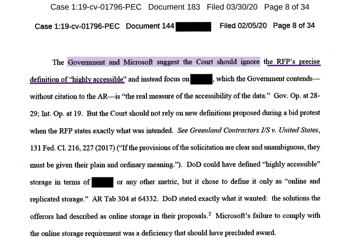 HOLY CRAP - no WONDER why the Court granted AWS’s preliminary injunction.Good GOD almighty, 3 decades in DC and I’ve seen some crazy shit - but THIS?If the Court remand back to  @EsperDoD DOD, God help us ALL. Trump isn’t just corrupt he’s are straight up mob-criminal WTFINGF