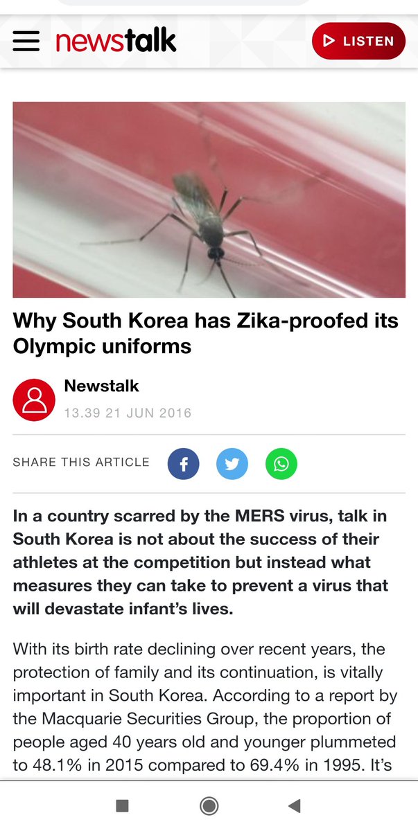 These reforms helped when Zika virus hit S. Korea. Zika infection was mild but caused severe mental retardation & birth anomalies to babies born to infected mothers. Massive screening helped them control the infection.They even Zika proofed the suits of their Rio Olympic athletes