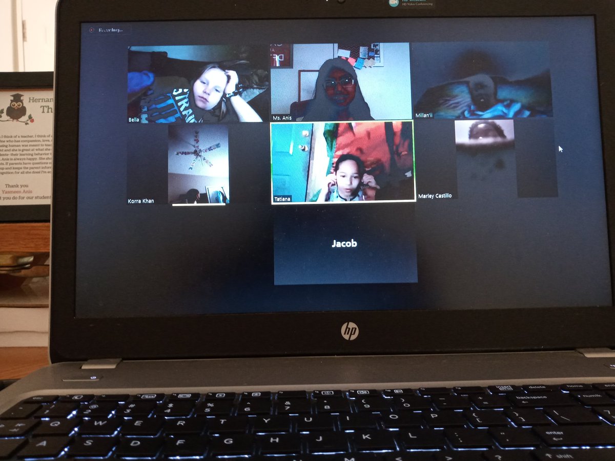 anisadventures's tweet image. It was so great to see my kiddos today as we launched our online learning adventure! We exchanged spring break stories and virtual hugs! 💜💛🐆💜💛
#SomeGoodNews #adventuresinsecond #betonus #learnitloveitliveit