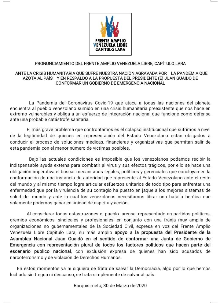 Frente Amplio Lara tweet media