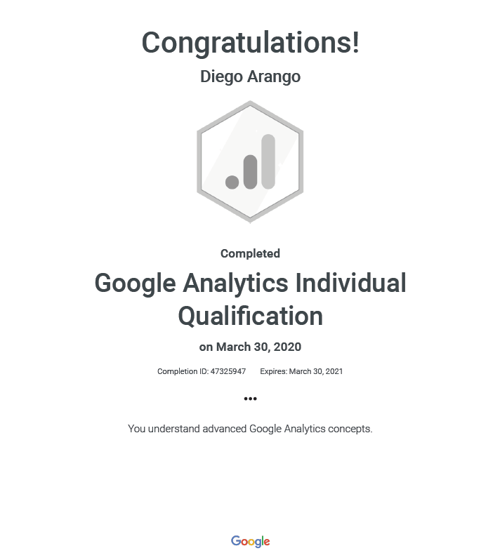 yodaad's tweet image. Yeah, @googleanalytics recertified! #GoogleAnalytics #AnalyticsCertification