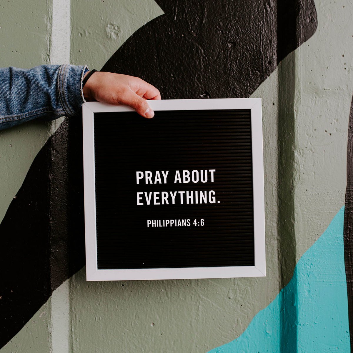 YouVersion's tweet photo. Don’t worry about anything; instead, pray about everything. Tell God what you need, and thank him for all he has done. - Philippians 4:6 https://t.co/B8IWtn4ow4