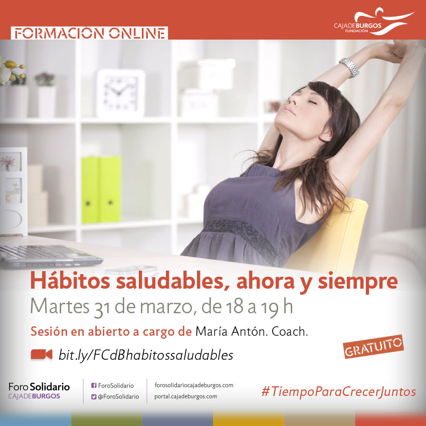 ForoSolidario's tweet photo. Esta semana empezamos nuestra programación online en este #TiempoParaCrecerJuntos. El primer seminario web correrá a cargo de @Mar_idea donde nos hablará de hábitos saludables. 

📆 Martes 31 de marzo, de 18 a 19h. | Gratuito a través de Zoom ▶  https://t.co/QpFkGnIxn0 https://t.co/zVaLQLH8YD