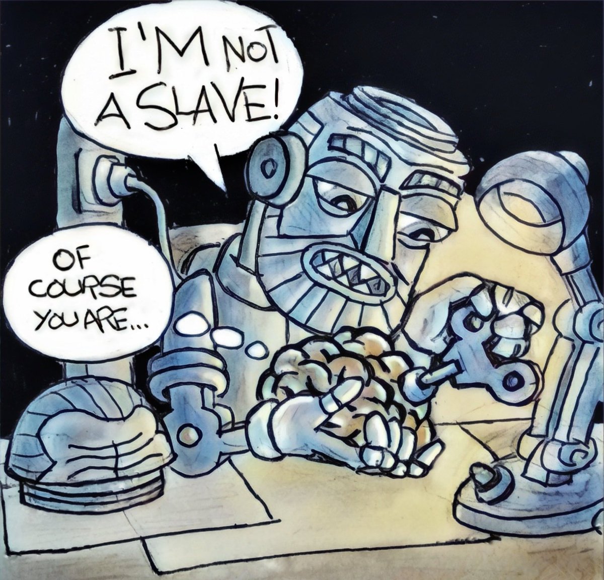JUANPE_BENITEZ's tweet photo. @artcollabs Sorry; Robot forgot to wind the clock... https://t.co/sJcjSv5tTP