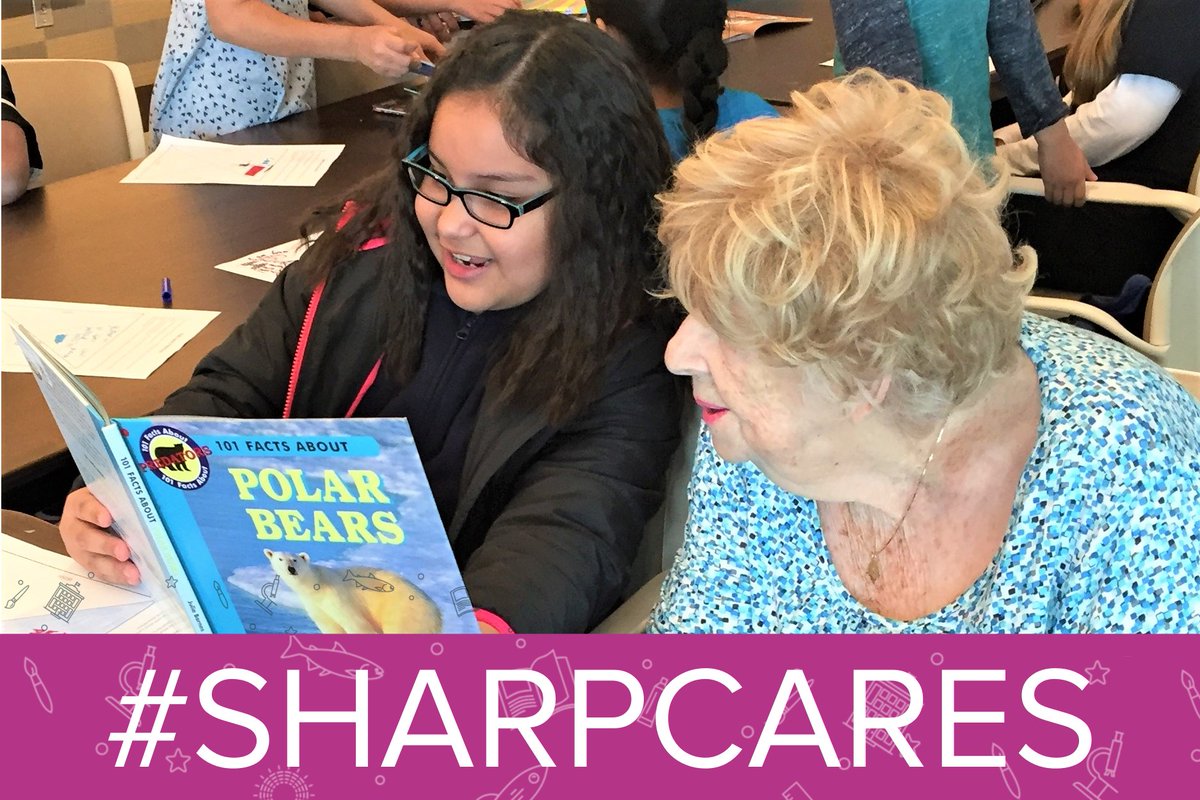 SHARPLiteracy's tweet photo. Share your family’s uplifting experiences with us using the hashtag #SHARPCARES. Your photos or 1-minute video could help bring a smile to someone’s face.
We'll start: here's a picture of one of our students reading to a senior at @Ovation Communities Jewish Home. https://t.co/2K0Nbs0lIL