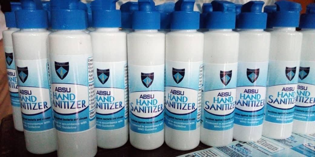 UniversityAbia's tweet photo. ABSU HAND SANITIZERS
Place your order now!
#StrengtheningTheFightAgainstCovid19 
#TeamOurStoryMustChange https://t.co/Ljw7DqumLX