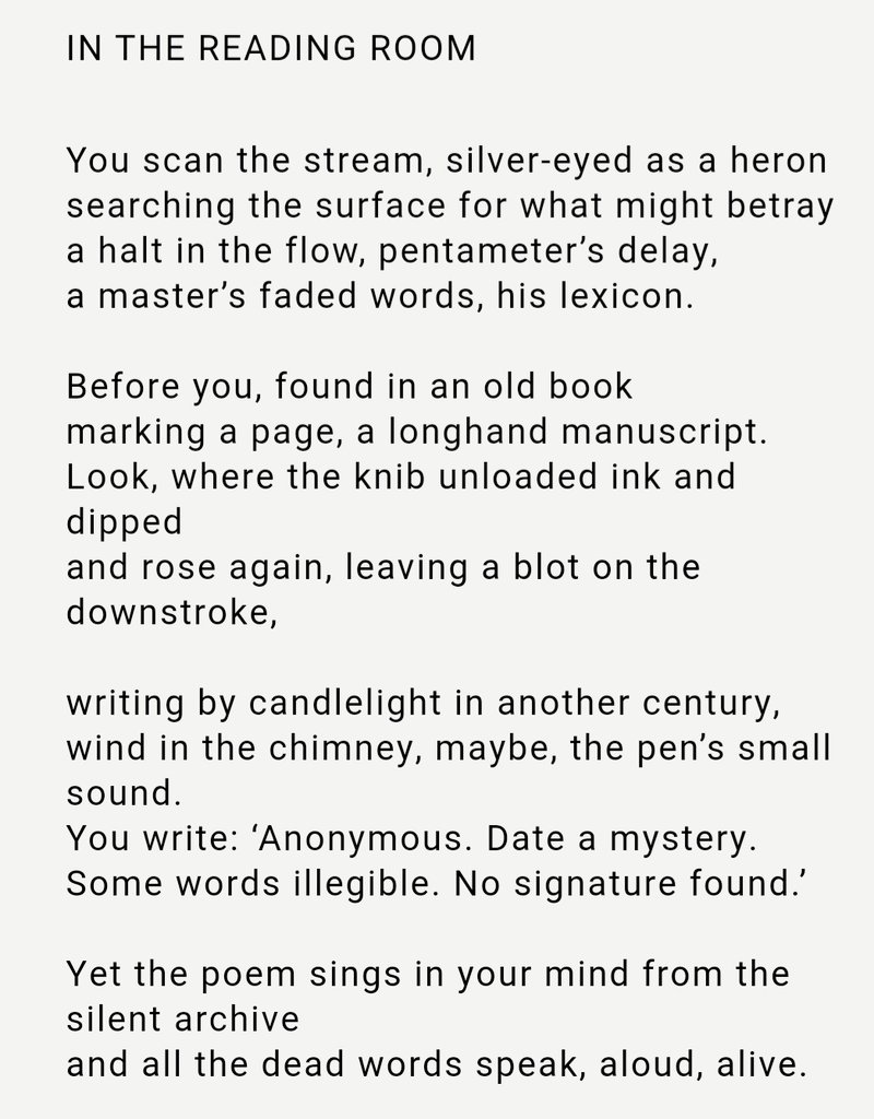 Today's poem: In The Reading Room by Gillian Clarke