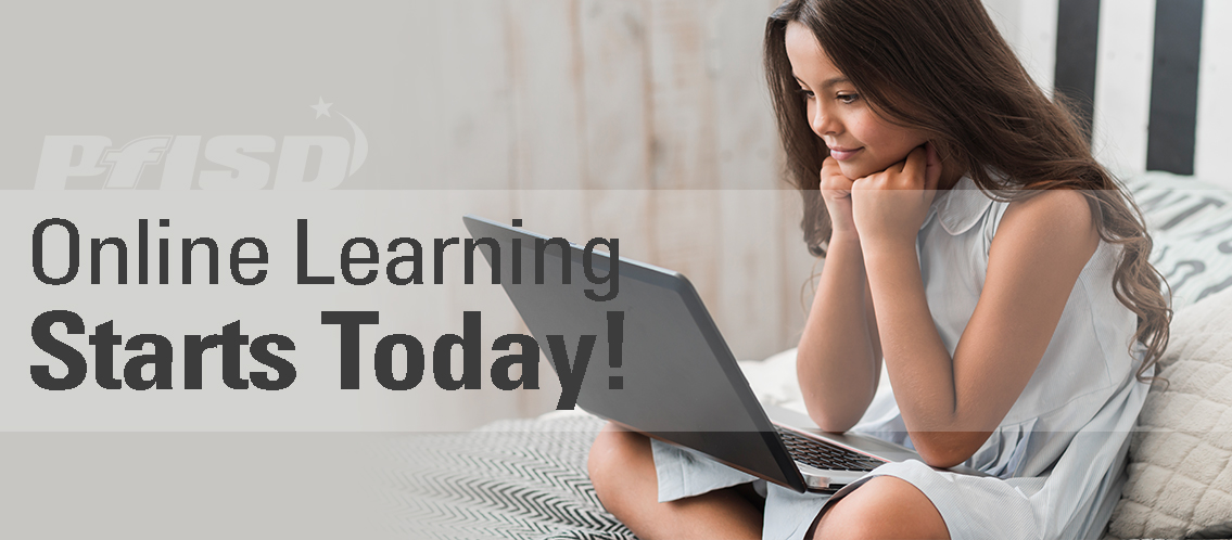 pfisd's tweet photo. Online learning starts today! PfISD’s Remote Learning page has launched with tips, schedules, paper-based learning and more. Also don’t forget about the Technology Assistance Survey if you need devices or internet access at home. #PfISDatHome https://t.co/Q1szA5U92f https://t.co/YvJFqjU0tq