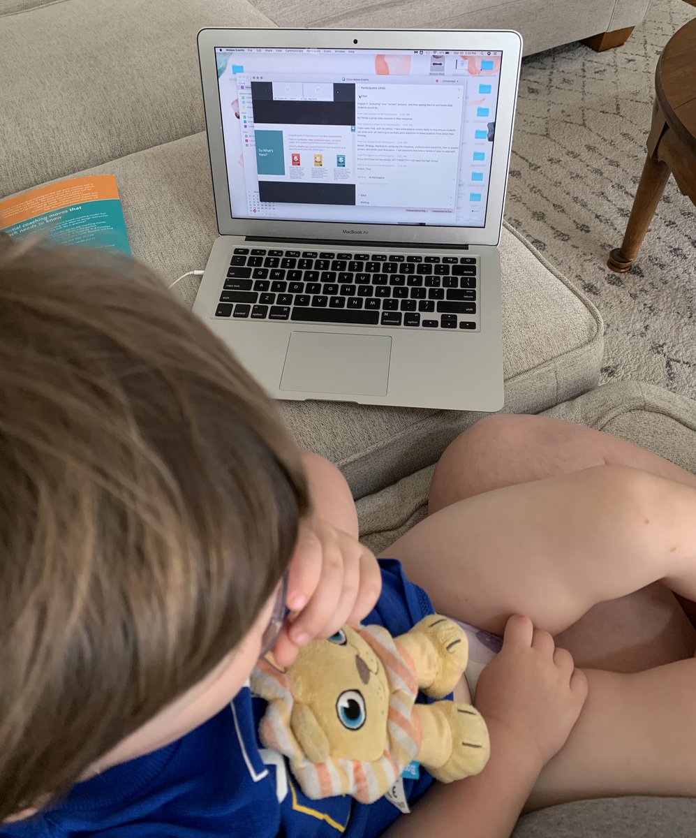 AGEiland's tweet photo. Anyone else attending #NCSM20 with a toddler in their lap? @MathEdLeaders #thefivepractices #workingfromhome #MTBoS https://t.co/eVSEAxmzi0