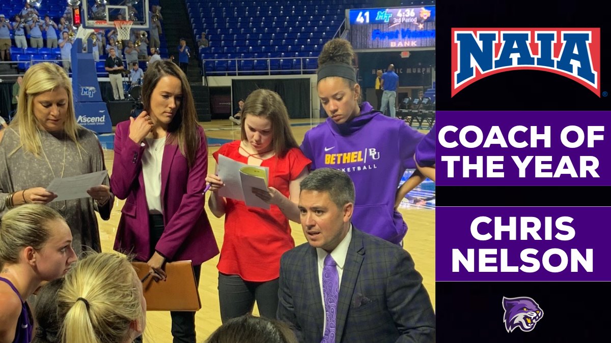 Coach Chris Nelson, in his 14th season, was named the NAIA Division I Women's
Basketball Coach of the Year after finishing the season at 29-4 (.879). Congrats to Chris......well deserved...full details at bethelathletics.com