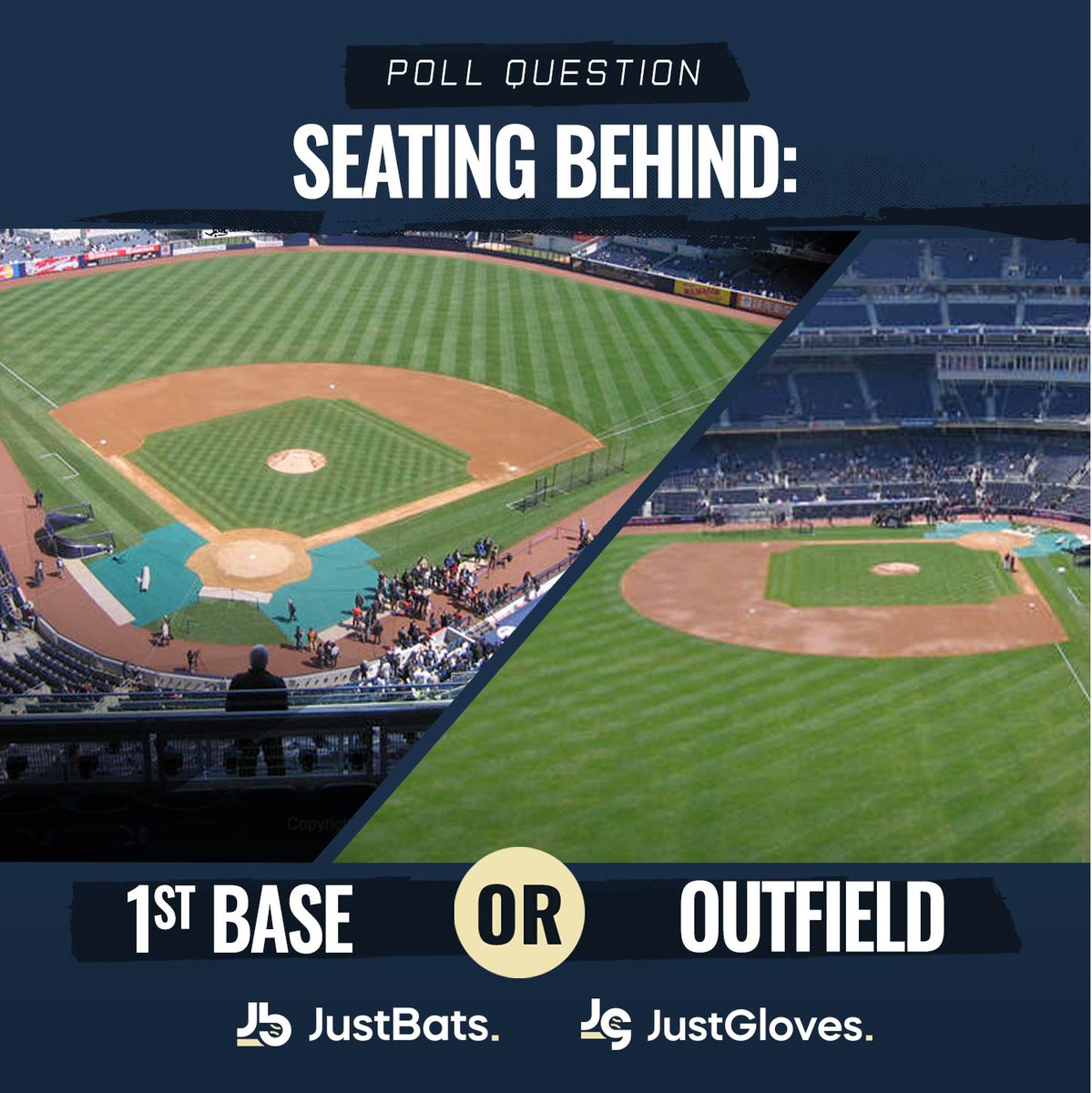 JustBats's tweet photo. Step up to the #DISHcussion
Infield or outfield?
#baseball #strikeoutcovid19 #infield #outfield #missingbaseball #baseballpoll https://t.co/rCz5xNldcz