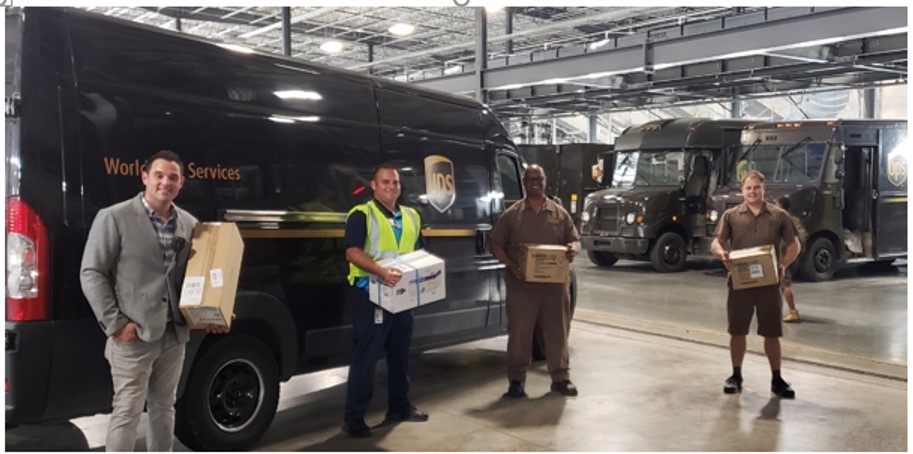 These UPS teams are going the extra mile for our customers and patients by delivering urgent shipments of PPE to FEMA COVID-19 testing sites across the U.S. These teams ensured that medical supplies were delivered to five testing sites in Texas and Florida. #UPSersAreThere