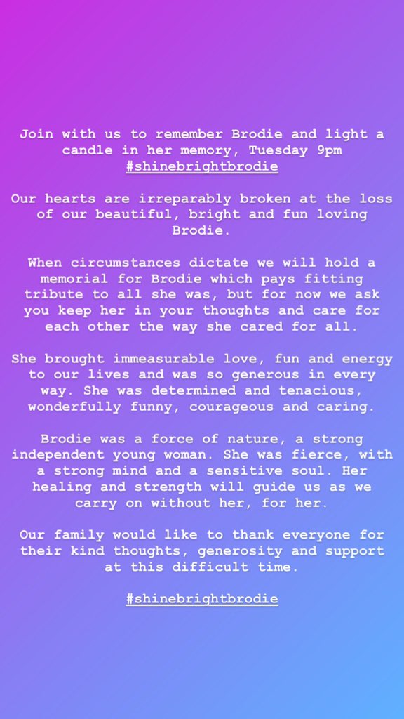 AndyHarrisonMBE's tweet photo. At 9pm tomorrow the family of LCpl Brodie Gillon are asking us to light a candle to  #ShineBrightBrodie

If you're taking part in #TimetoToast please also raise a glass 🍷

#LestWeForget https://t.co/NnMKmj7xJ0