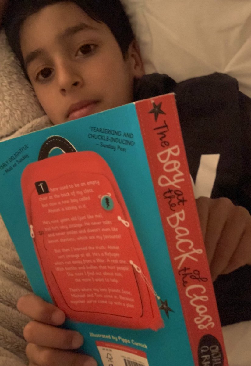 maria__kanda's tweet photo. @FoxCovertPS Seth might not actually be in class but he has absolutely loved reading The Boy at the Back of the Class this last week. Nearly finished! https://t.co/DM60HhcoCO