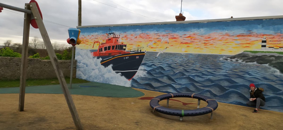 hooklighthouse's tweet photo. So... what do you do with #Covid19 downtime? Well we closed on March13th &amp; two of our current team members and one of our former teammates created this stunning mural at the Children’s playground in Fethard
Thank you Sean,Kate &amp; Gillian #hooklighthouse #wexford #COVID2019IRELAND https://t.co/a3IZwVRReW