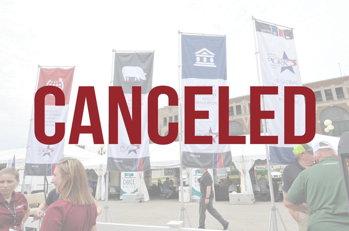 .<a href="/NPPC/">NPPC</a>'s board of directors announced today the decision to cancel the 2020 World Pork Expo due to COVID-19 concerns. Read more here: bit.ly/2JpDe1R #WPX20