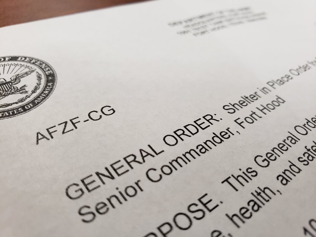 iiiarmoredcorps's tweet photo. FORT HOOD ISSUES #CURFEW ORDER FOR #SOLDIERS, ADDITIONAL RISK MITIGATION MEASURES

Read the complete General Order #1 at the only OFFICIAL place for #FortHood news: https://t.co/GqcXBenW2r 

#USArmy #CoronavirusUSA #Coronavirus #IIICorpsCOVID19 #Texas #COVIDー19 https://t.co/TQMi470Qco
