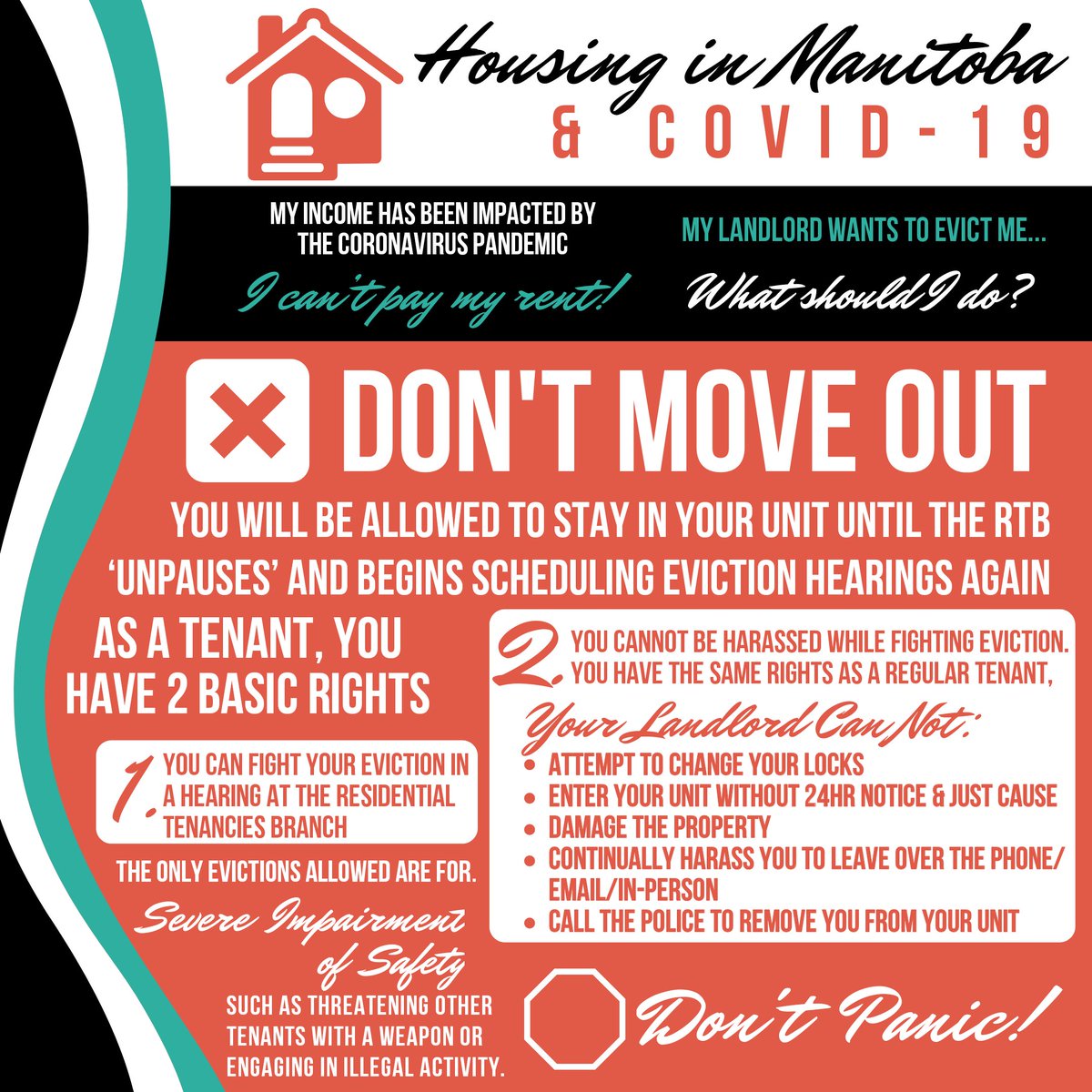 Don't move out! Don't panic! Evictions are paused until May 31 but your tenant rights allow you to fight your eviction harrassment free. Only evictions related to severe impairment of safety will be considered!