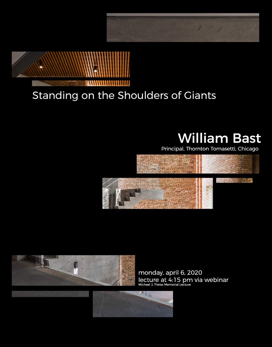 william_bast's tweet photo. I'm honored to be presenting via webinar on Monday, April 6 the Michael J. Theiss lecture to the College of Fine and Applied Arts at University of Illinois Urbana/Champaign @ttinc https://t.co/cEk117fqae