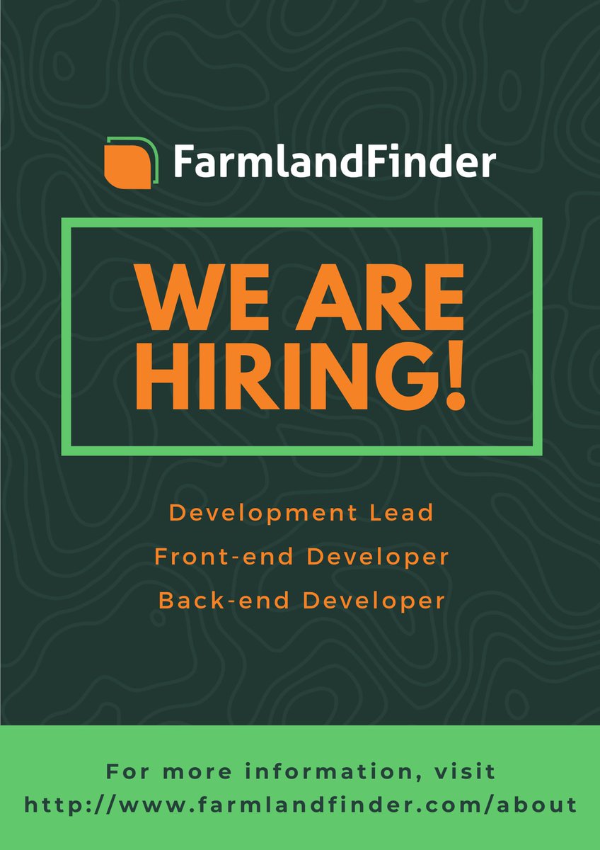 Exciting news... FarmlandFinder is looking to expand the team!! 

Please visit farmlandfinder.com/about for more information on the positions posted below.