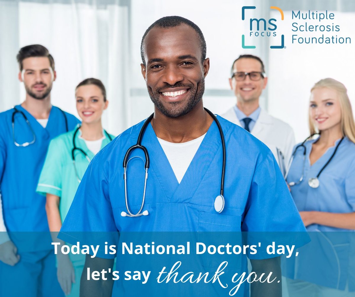MS_Focus's tweet photo. Today is National Doctors' day. Help us thank all of the incredible doctors in our lives by resharing this image with a story about a transformational doctor you have experienced.
#doctorsday #2020doctors #NationalDoctorsday #MultipleSclerosis #ThisIsMS https://t.co/9XnGFH5r7e