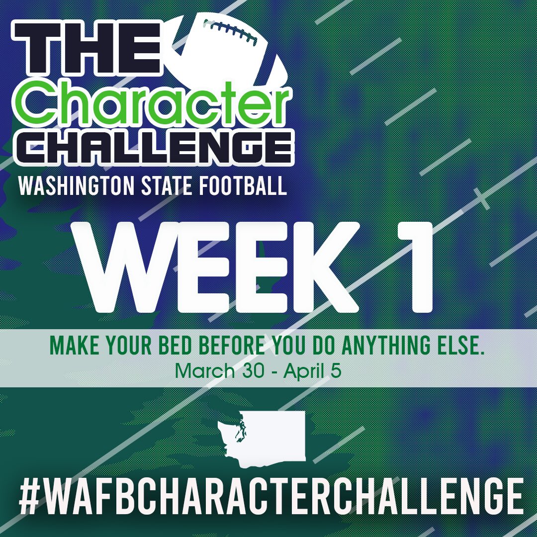 football_abes's tweet photo. Character Challenge starts tomorrow 3/31. Going vs

Bellevue 
Ballard
Bothell
Kentridge
Lakewood
Liberty
Newport
Pascal
Selah
Tahoma
Woodinville 

Week 1 challenge in the picture ⬇️
#MakeYoBed 🛏
#wafbcharacterchallenge https://t.co/EUtw1RhSnL