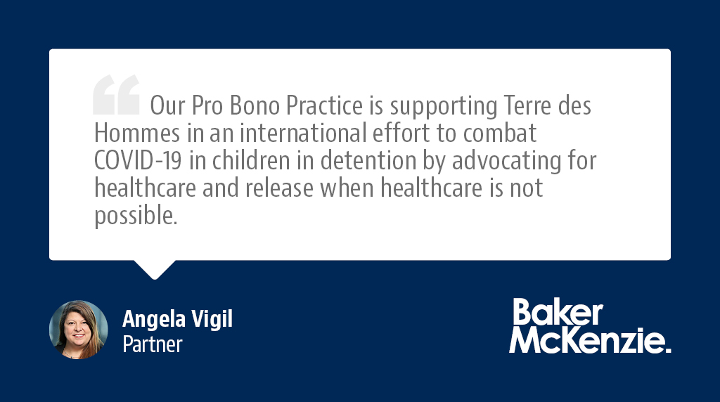 bakermckenzie's tweet photo. Our Pro Bono Team is working on a policy briefing with @Terre des hommes to call for the release of all children from immigration detention and accelerate the release of children in criminal justice or protection facilities due to the threat of COVID-19. #probono https://t.co/A1Kre7wHFB