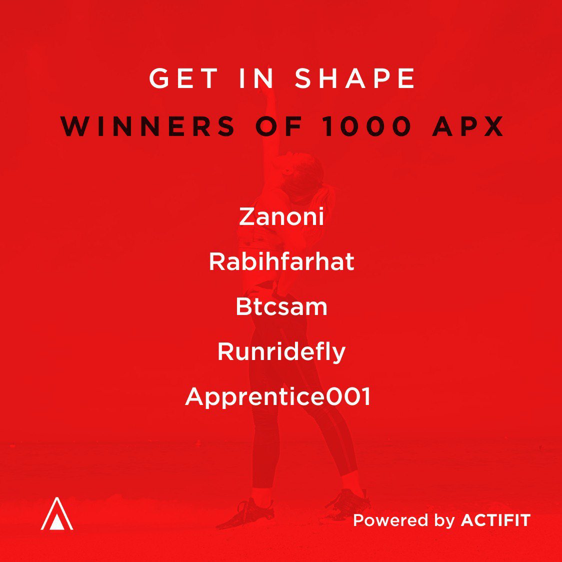 appics_official's tweet image. Our #getinshapechallenge, a collaboration between Actifit &amp;amp; APPICS, has now ended!🏁

Thanks again to everyone who participated in the challenge and congratulations to the winners 🏆

Watch below to find out who won the challenge 🥇#passionrewarded #crypto #health #fitness