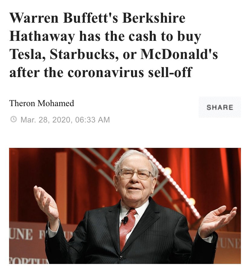 XaviercMiller's tweet photo. The power of being liquid. Berkshire Hathaway held $125 Billion in cash &amp; everyone was wondering why he was hoarding on to money... https://t.co/qotYpmKwgE
